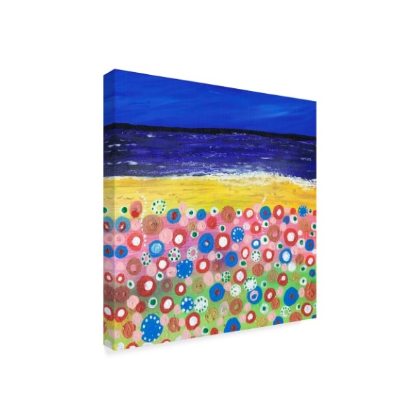 Caroline Duncan Art 'Flowers By The Beach' Canvas Art,18x18
